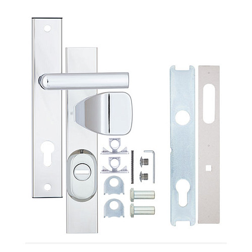 Ручки на планке с протектором ROSTEX R1 R 72мм (38-55мм) фиксированная-нажимная хром - Фото №6