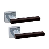 Ручки на розетте SYSTEM Azur (RO11) CR-CR/AL12 хром (коричневая вставка)