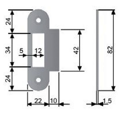Зворотня планка AGB Mediana Evolution з рівним відбійником зелена бронза - Фото №2