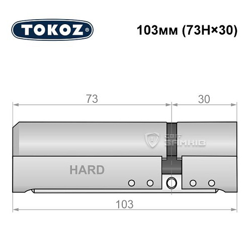 Цилиндр TOKOZ Pro400 103 (73H*30) (H - закаленная сторона) никель матовый - Фото №8