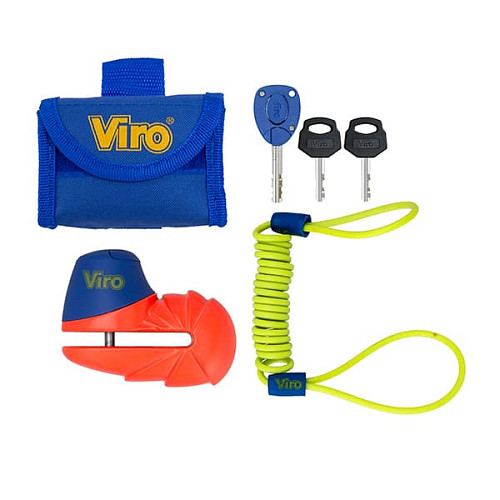 Замок для мотоцикла VIRO Moto Armadillo помаранчевий на гальмівний диск 3 ключа - Фото №5