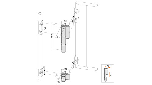 Доводчик-петля для калитки LOCINOX Mammoth180 серый - Фото №11