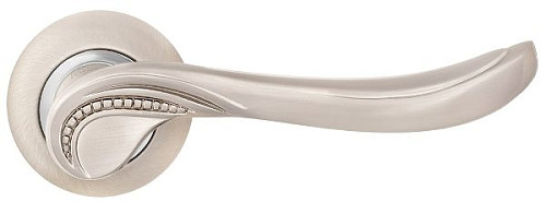 Ручки на розеті MVM/Linde A-2009 (T3-E9) SN/CP матовий нікель/полірований хром - Фото №3