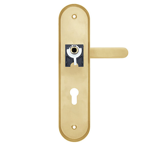 Ручки на планке с протектором ROSTEX Solid-Pro + F 85мм фиксированная-нажимная нерж сталь матовая титан PVD - Фото №2