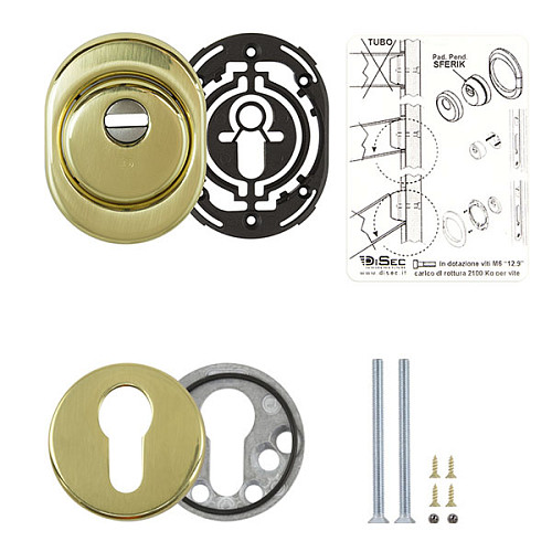 Протектор DISEC SFERIK BDS16 25 мм + накладка DISEC КТ038 латунь полірована - Фото №5