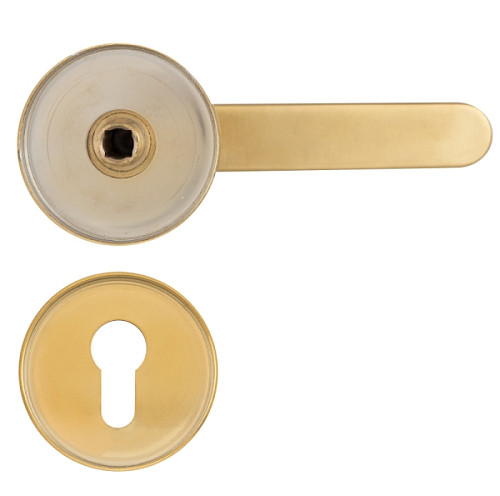 Ручки на розеті з протектором ROSTEX Rotondum нержавіюча сталь матова титан PVD - Фото №3