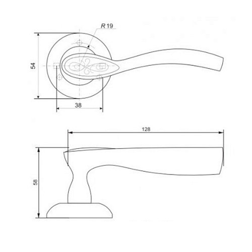 Ручки на розеті APECS Megapolis Istanbul H-0844-A NIS/Ni нікель матовий/нікель - Фото №2