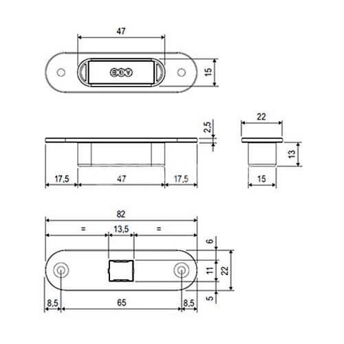Зворотня планка AGB Touch для дерева чорна - Фото №2