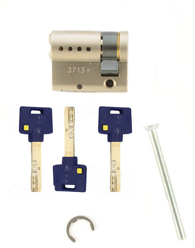 Циліндр половинка MUL-T-LOCK MTL600/Interactive+ 74.5 (65*9.5) нікель сатин 3 ключа - Фото №2