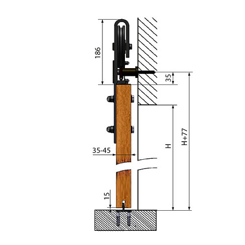Розсувна система VALCOMP IZ20 IZYDA довжина 2 м на 1 полотно до 100 кг - Фото №6