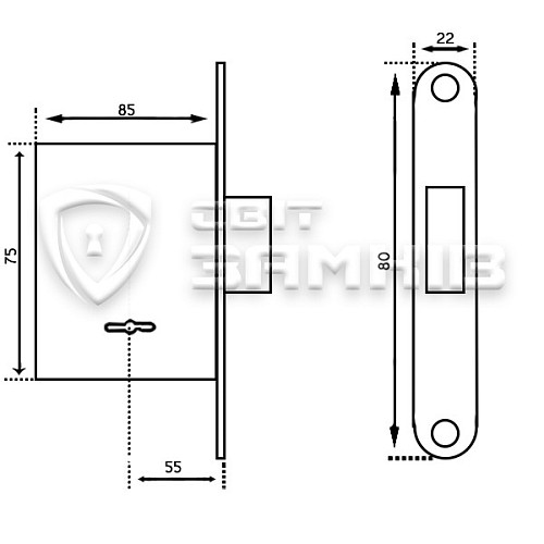 Механізм замка ЗЕНІТ ЗВ8 - 4 (BS55мм) - Фото №5