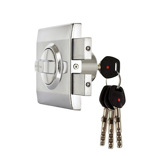 Замок накладний GERDA TYTAN G1000 (BS50мм) хром 4 ключа - Фото №3