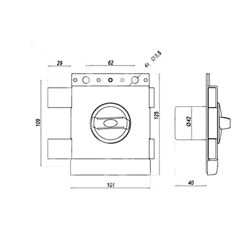 Замок накладний GERDA TYTAN ZX (BS50мм) графіт (без планок) 5 ключів - Фото №3