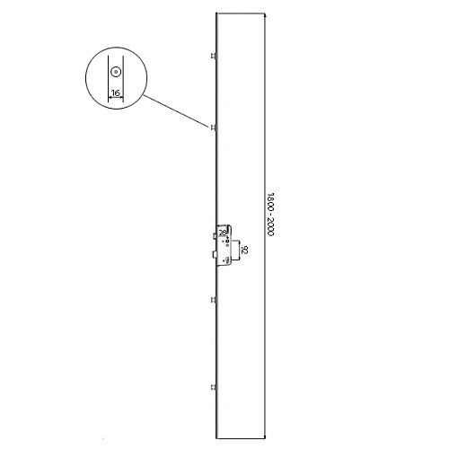 Механизм замка ROTO защелка 28*92 рейка 1800-2000 - Фото №4