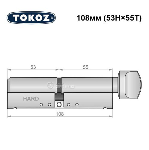 Цилиндр TOKOZ Pro400 108T (53H*55T) (H - закаленная сторона) никель матовый - Фото №8