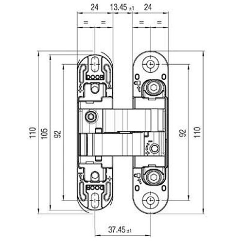 Петля HAFELE K1000 3D хром матовый - Фото №3
