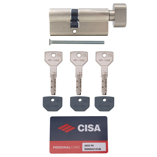 Цилиндр CISA ASIX P8 90T (45*45T) никель матовый - Фото №8