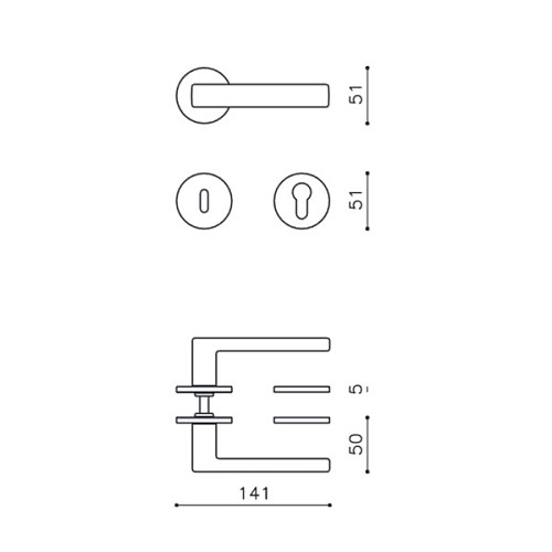 Ручки на розеті OLIVARI Planet B NP чорний матовий - Фото №3