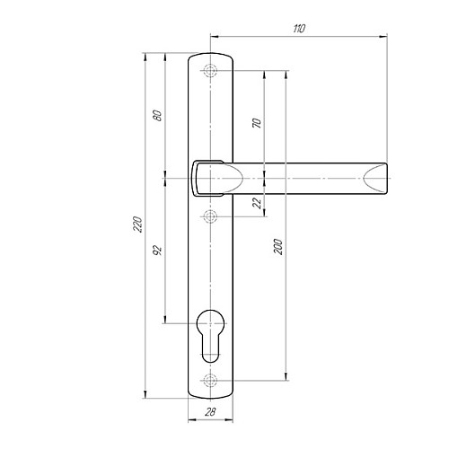 Ручки на планці Укр. 92/28 коричневий - Фото №2