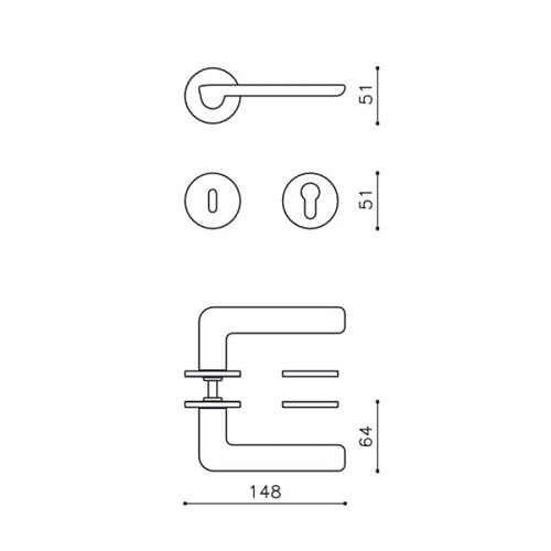 Ручки на розетте OLIVARI Marbella CO хром матовый - Фото №3