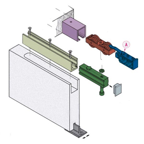 Розсувна система KOBLENZ 0600 довжина 2 м на 1 полотно до 80 кг з одностороннім дотягувачем - Фото №3