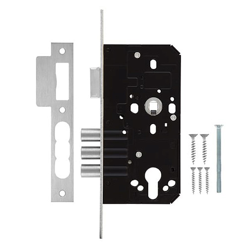 Механізм замка MUL-T-LOCK 972 (BS55*72мм) матовий хром - Фото №6