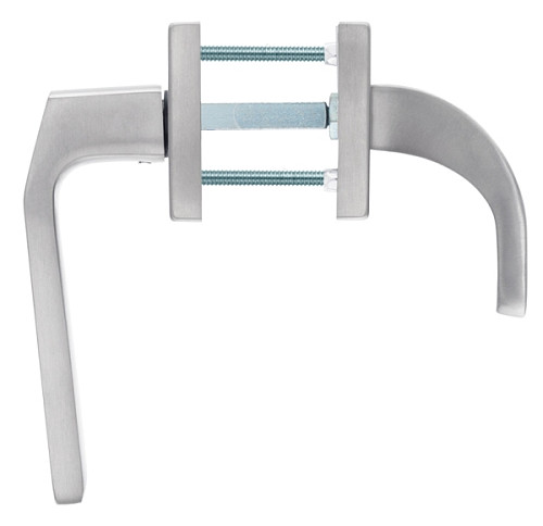 Ручки на розетте ROSTEX Quadrum H58 фиксированная-нажимная нержавеющая сталь матовая - Фото №4