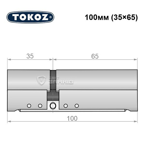 Циліндр TOKOZ Pro300 100 (35*65) нікель матовий - Фото №8
