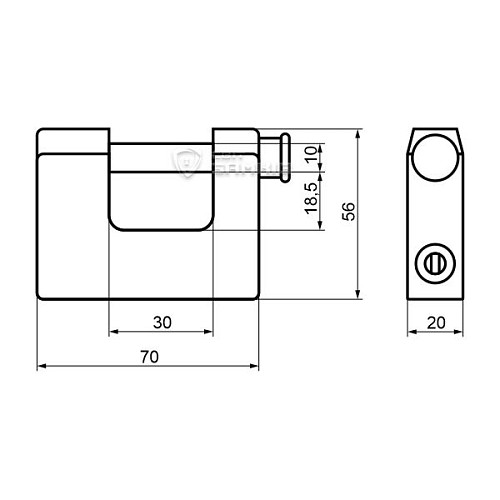 Замок навісний GERDA KSWT 70 (3 ключа) - Фото №6