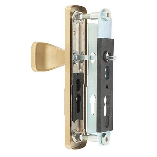 Ручки на планці з протектором ROSTEX Astra R 72мм (38-55мм) фіксована-натискна титан PVD матовий - Фото №5