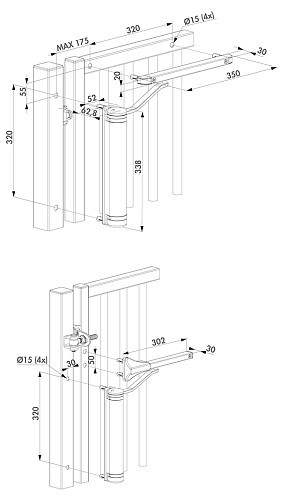 Дотягувач для хвіртки LOCINOX Lion чорний - Фото №5