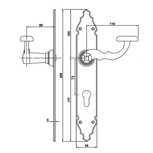 Ручки на планці AMIG мод.100РВ 72 мм чорні - Фото №3