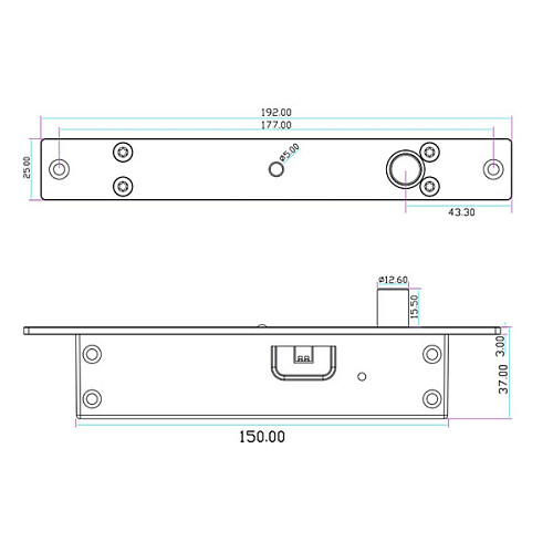 Електроригельний замок YLI YB-500B(LED) НЗ (без живлення замкнений) - Фото №5