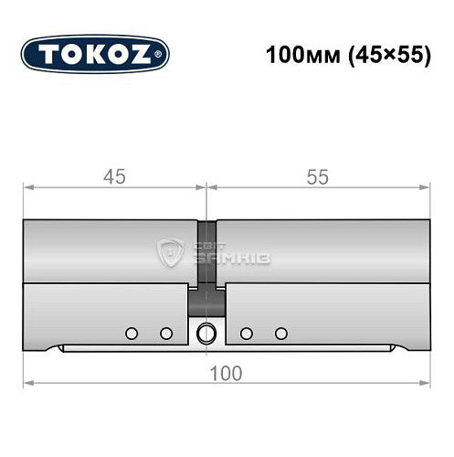 Цилиндр TOKOZ Pro300 100 (45*55) никель матовый - Фото №8
