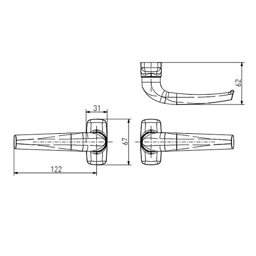 Ручки на розеті MEDOS Merkury натискна-натискна сіра - Фото №2