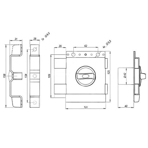 Замок накладний GERDA TYTAN ZX GT 7 (BS50мм) графіт 4 ключа - Фото №7