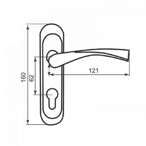 Ручки на планці BRUNO Bravo 62 матовий нікель/хром - Фото №2