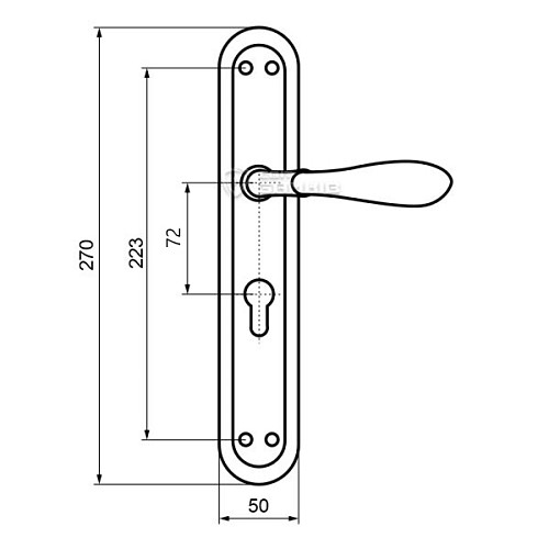 Ручки на планці OZCANLAR Zara Yale 72 нікель сатин - Фото №2