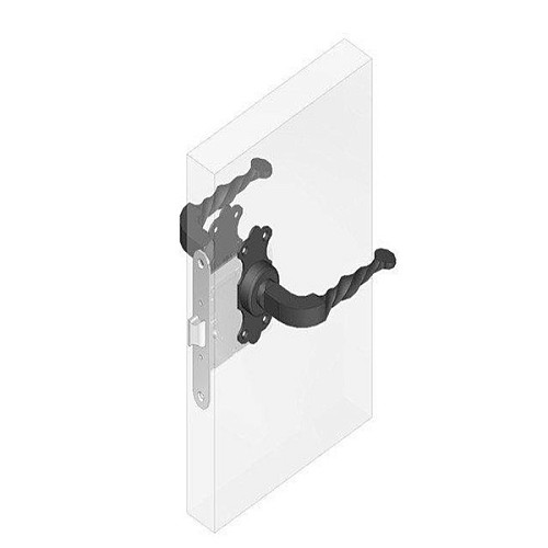 Ручки на розетте для калитки AMIG 101K черный - Фото №4