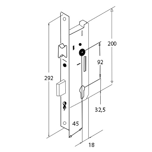 Механізм замка FUHR заскочка 45*92 мм - Фото №3