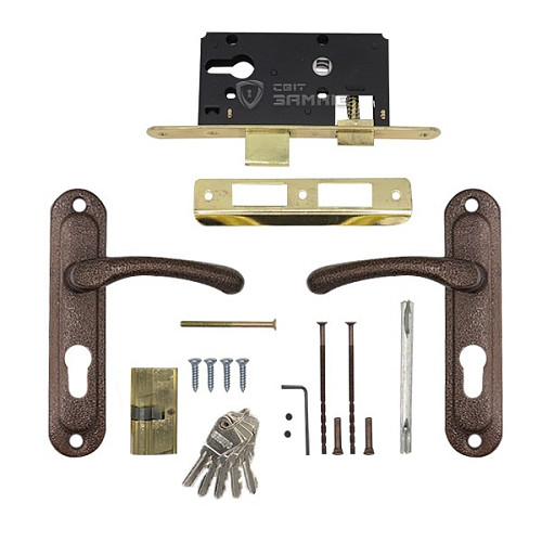 Комплект замка BRUNO (BS 45*55мм) коричневый - Фото №2