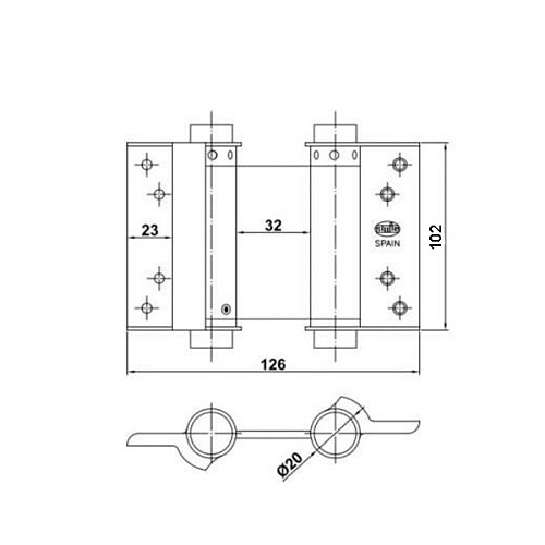 Петля барная AMIG мод.3037 102x126 мм латунь  - Фото №2