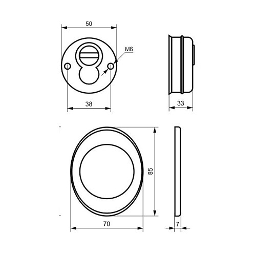 Протектор AZZI FAUSTO F23 33 мм 85x70 матовий хром - Фото №5