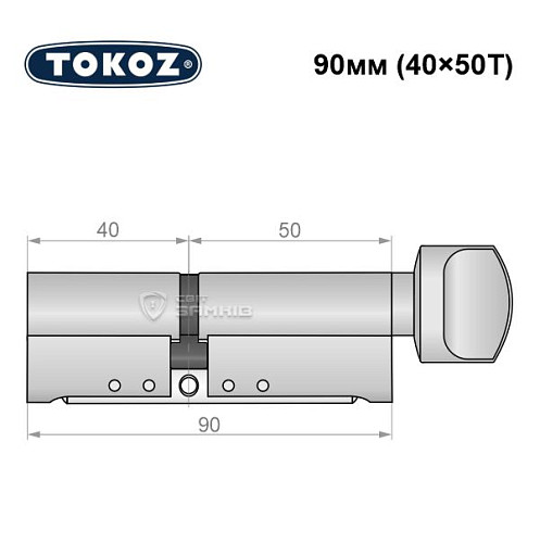 Циліндр TOKOZ Pro300 90T (40*50T) нікель матовий - Фото №8