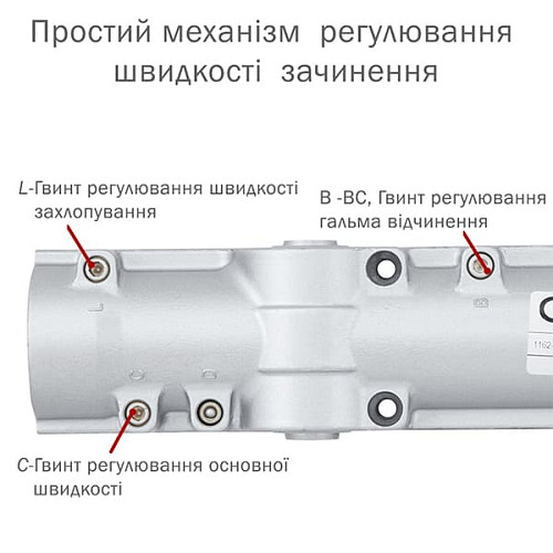 Дотягувач ABLOY DC330 CAM BC EN1-4 без тяги  до 80кг FIRE Сірий - Фото №3