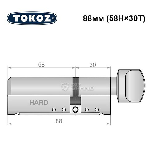 Цилиндр TOKOZ Pro400 88T (58H*30T) (H - закаленная сторона) никель матовый - Фото №8
