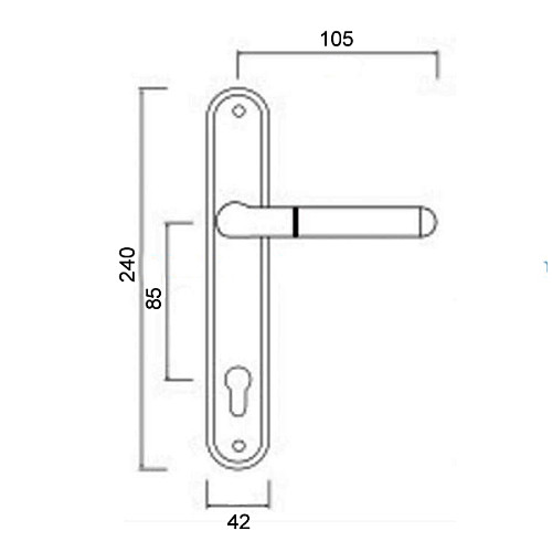 Ручки на планці SIBA Milas 85 матовий нікель/хром - Фото №2