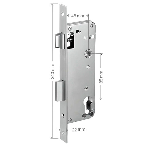 Механизм замка PES 4585 (BS45*85мм) нержавеющая сталь - Фото №3