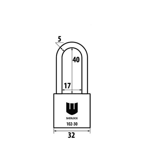 Замок навісний SHERLOCK 102-30 довга дужка (3 ключа) - Фото №6