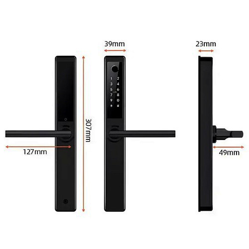 Розумний замок PES Aston накладний чорний - Фото №7